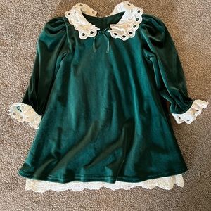 Green velvet holiday dress